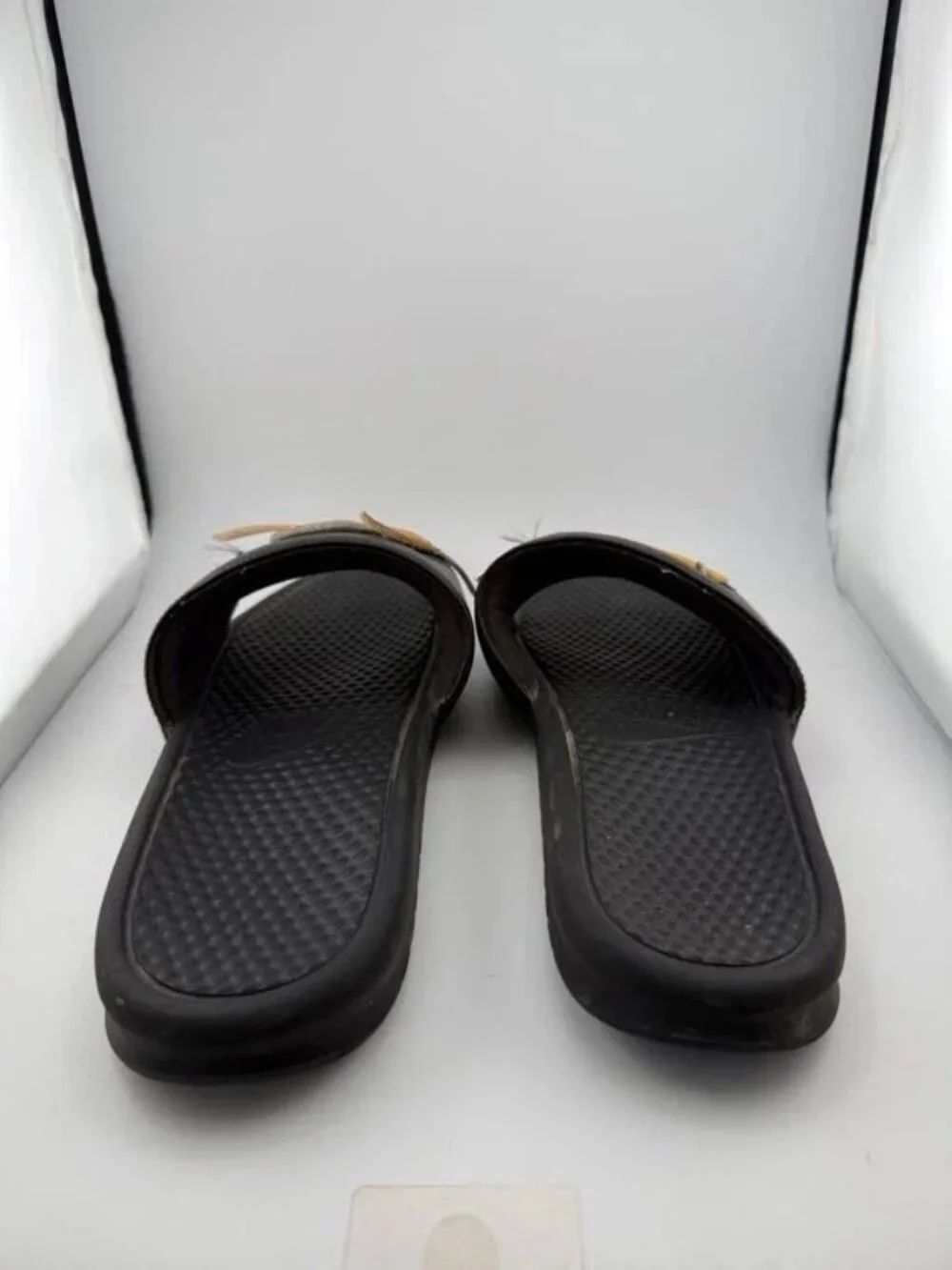 WORN Nike Benassi JDI Swoosh Pack Black AQ8614-001 Size 13 NO BOX